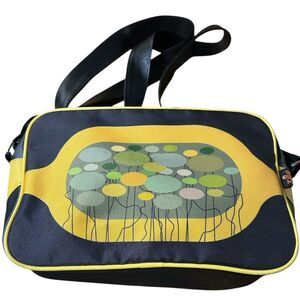 70SUP vintage style retro Crossbody bag. graphic reminiscent of water lilies.